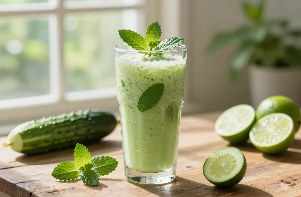 Refreshing Cucumber Smoothie Recipe with Mint + Lime (Cool, Crisp, Spring-Fresh)