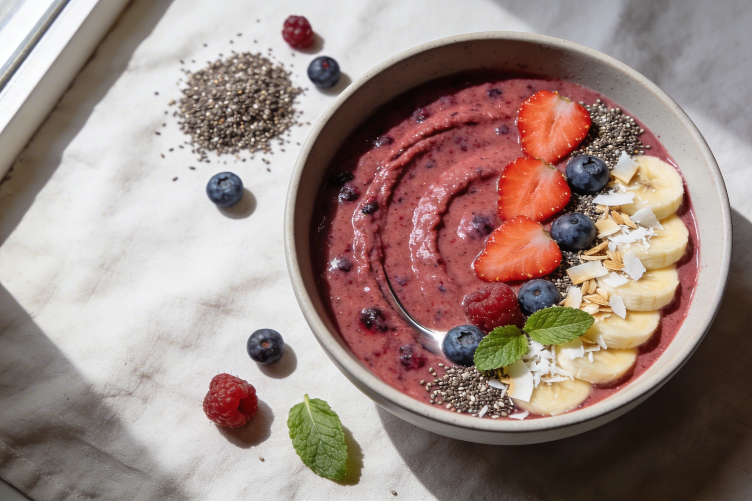 Craveable Healthy Smoothie Bowl with Real Ingredients (Balanced, Filling, Bright)