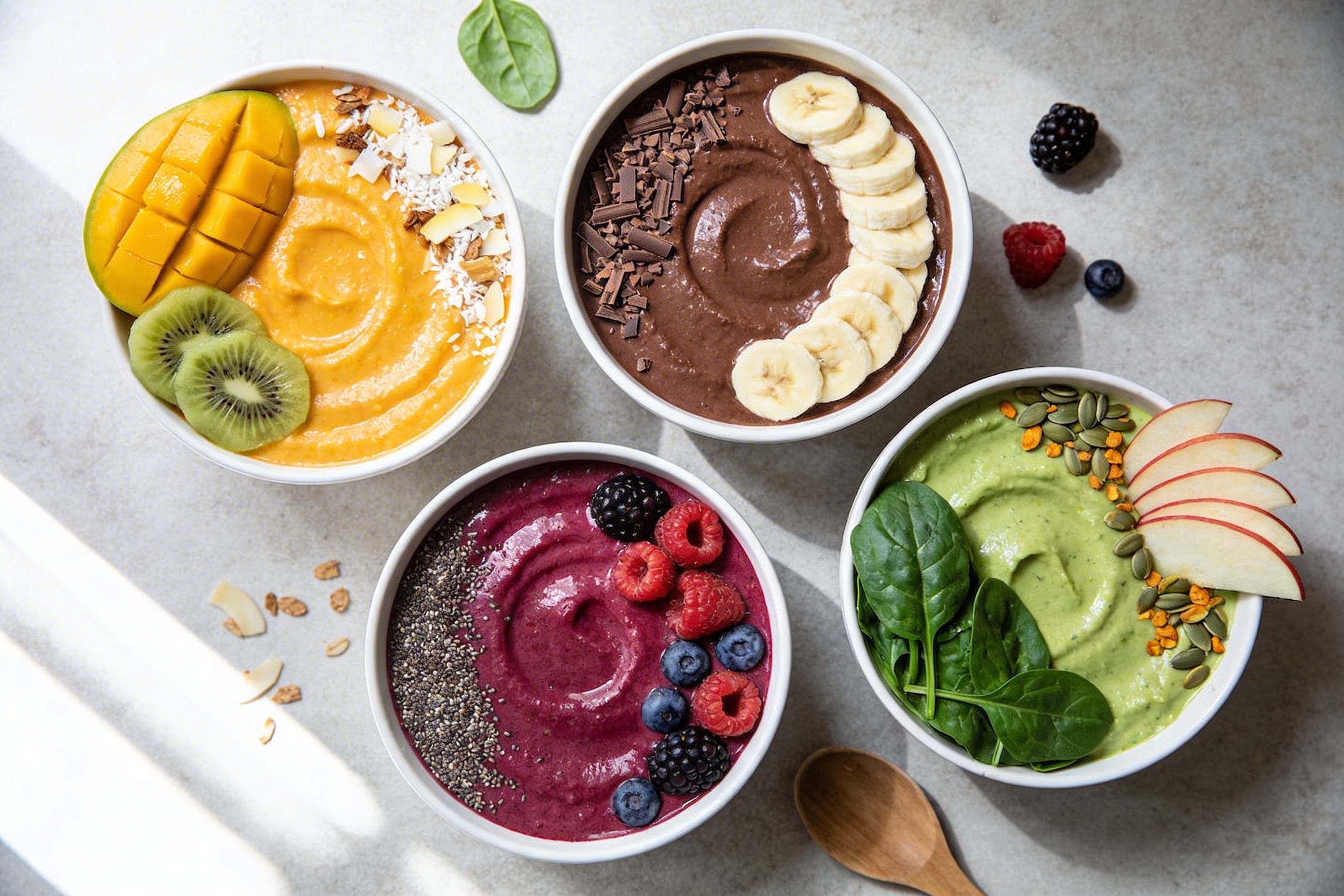 Crave-Worthy Smoothie Bowl Ideas for Every Mood (Tropical, Chocolate, Berry, Green)