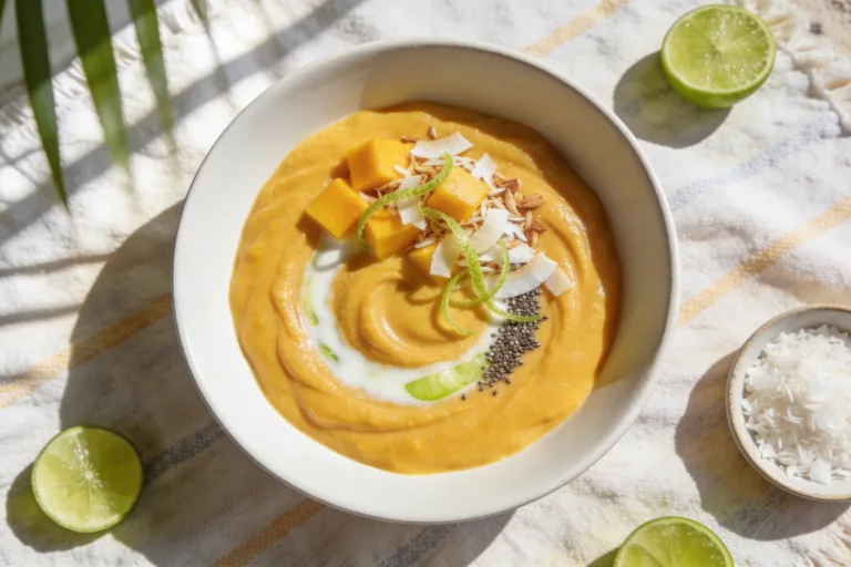 Craveable Mango Smoothie Bowl with Coconut + Lime (Sunny, Tropical, Thick)