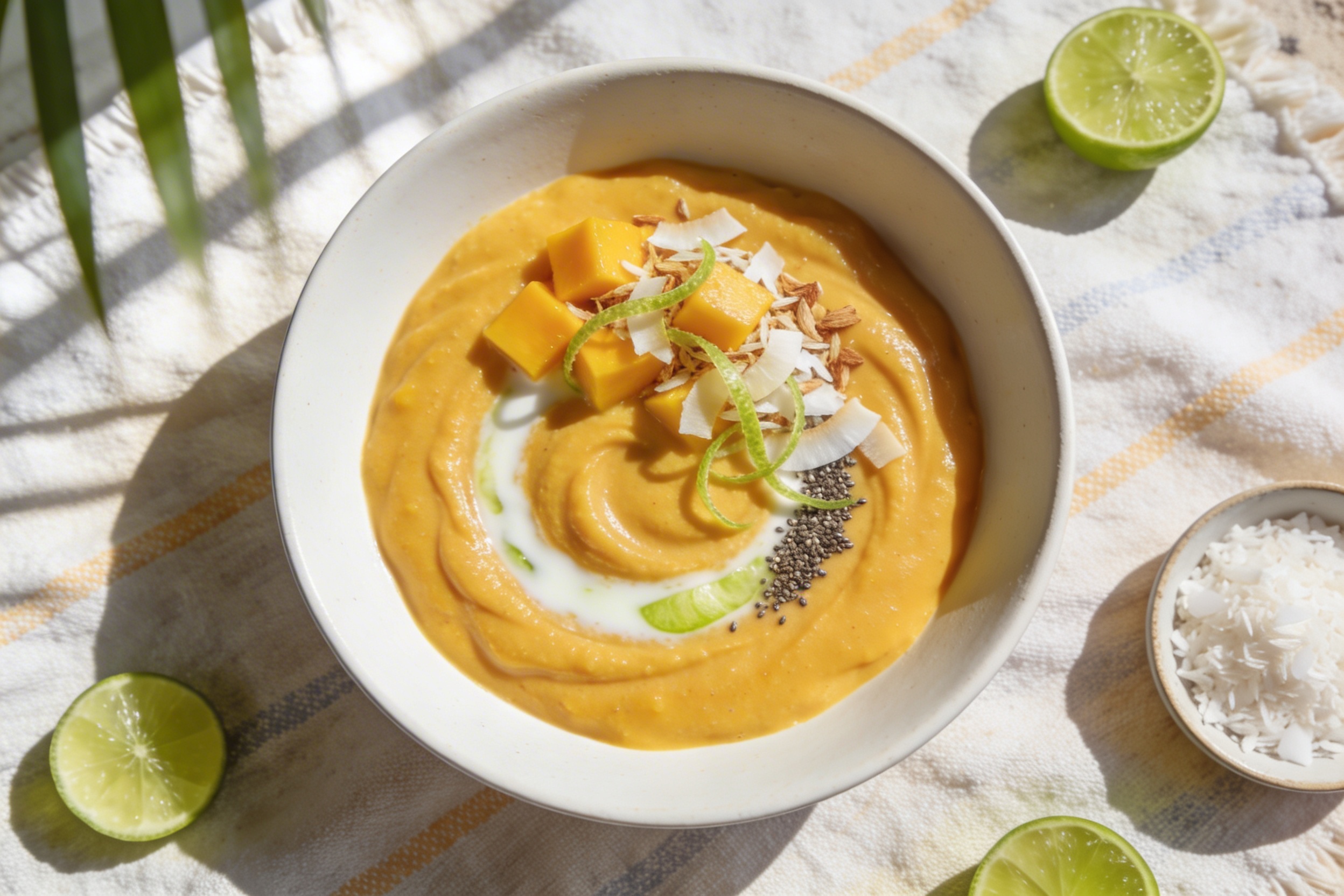 Craveable Mango Smoothie Bowl with Coconut + Lime (Sunny, Tropical, Thick)