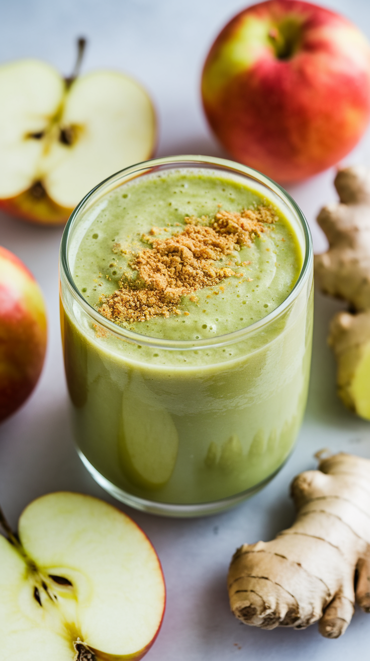 10 Detox Smoothies That Actually Taste Good - Apple Ginger Wake-Up Blend