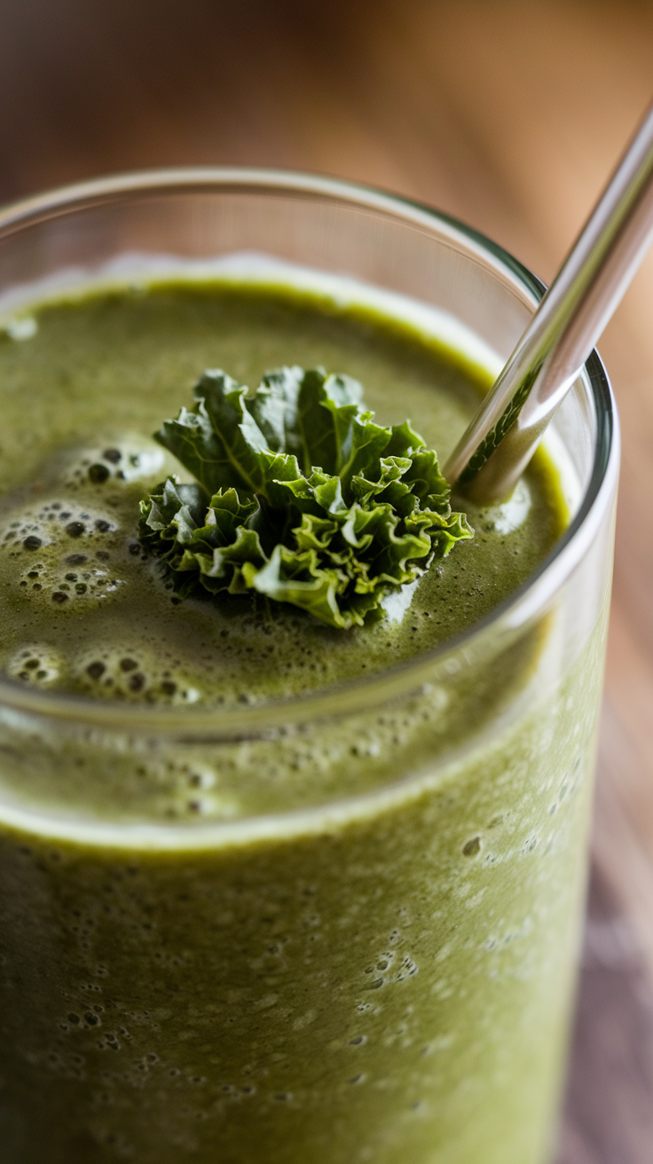 Kale Smoothie That’s Smooth, Not Bitter - kale smoothie pour