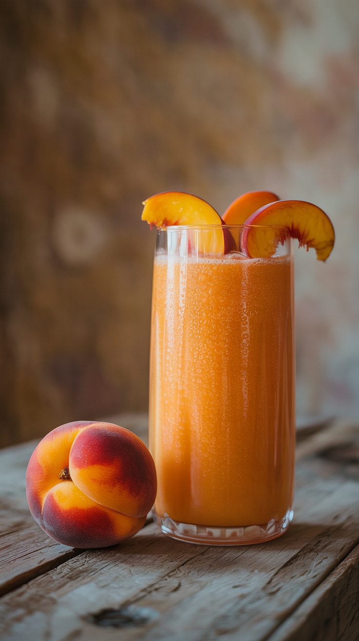 9 Smoothies That Feel Light but Satisfying - Peach Ginger Wake-Up