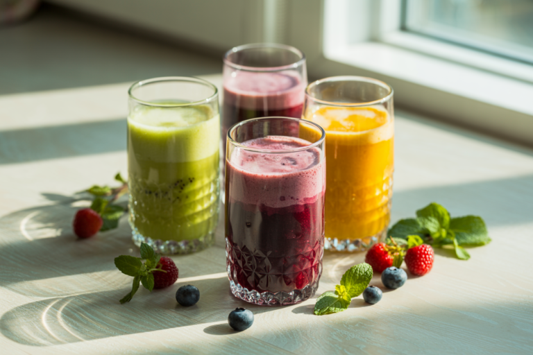 10 Easy Smoothies for Busy Mornings - smoothie glasses assortment