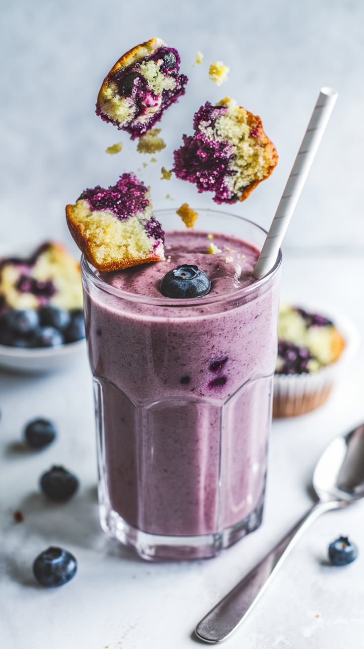 10 High Protein Smoothies That Actually Taste Good - Blueberry Muffin, But Colder