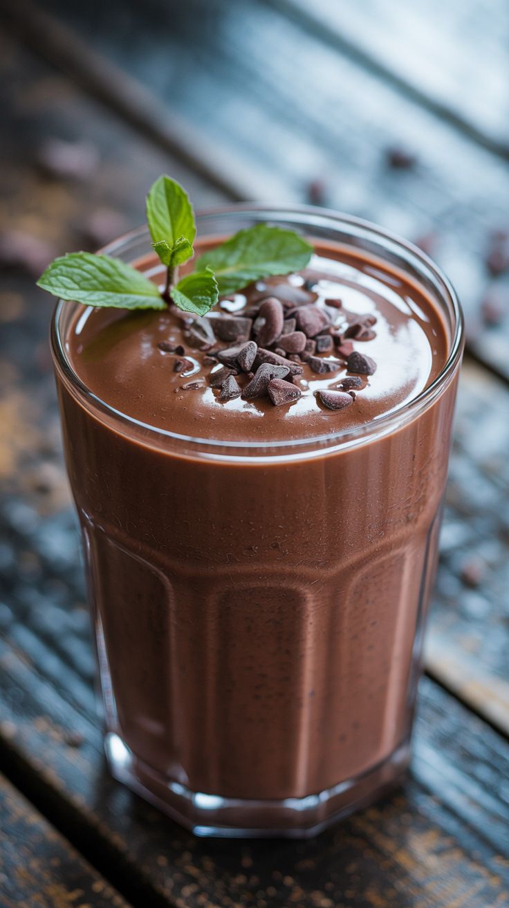 Smoothie That Feels Like a Treat After Dinner - chocolate smoothie glass