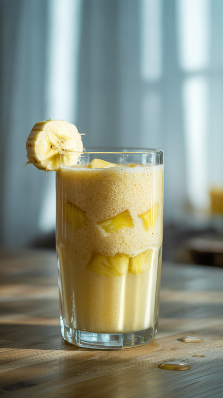 5 Summer Vibe Smoothies — Getting Ready for the Sun - Creamy Pineapple Banana Chill