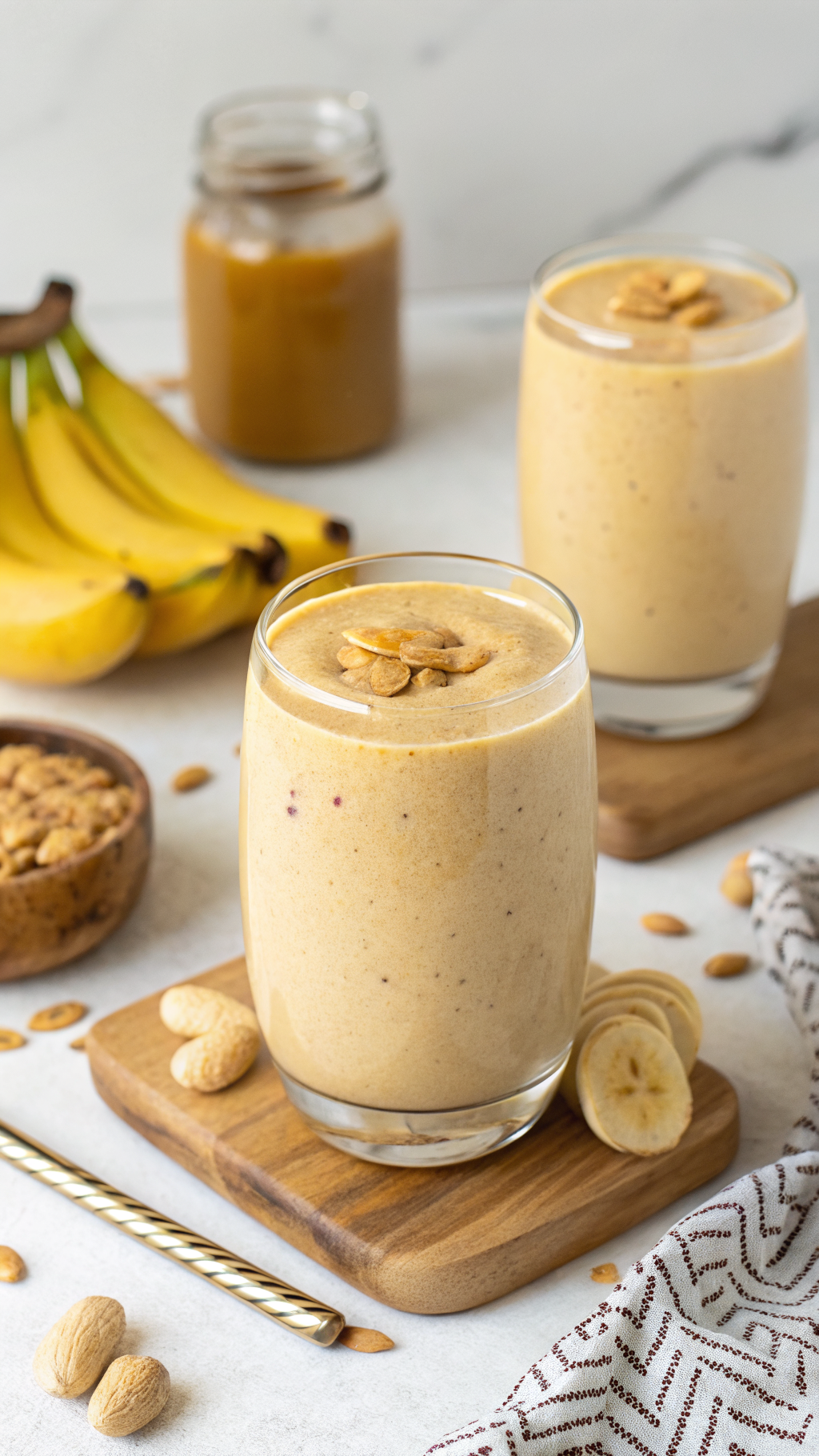 7 Diet Smoothies - Loss Weight With The Smoothie Recipes - peanut butter banana smoothie glass