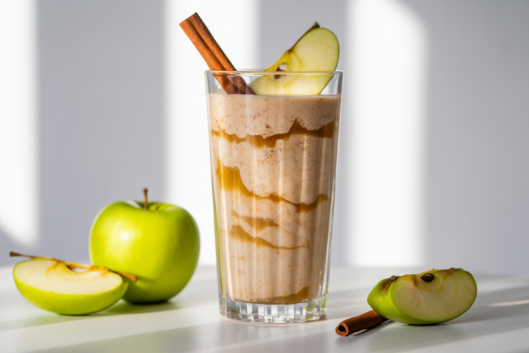 Apple Cinnamon Breakfast Smoothie That Tastes Like Apple Pie - apple cinnamon smoothie glass