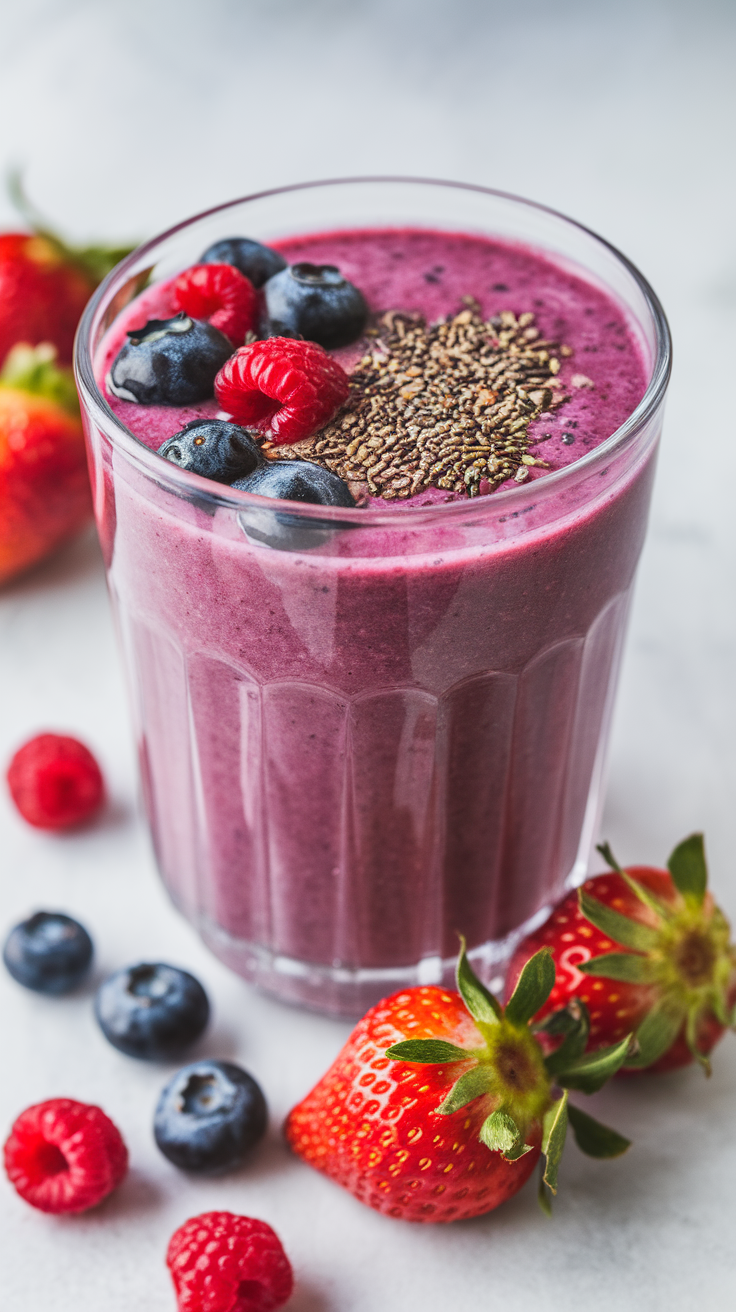 Balanced Smoothie That Feels Good Without Overthinking It - berry smoothie glass