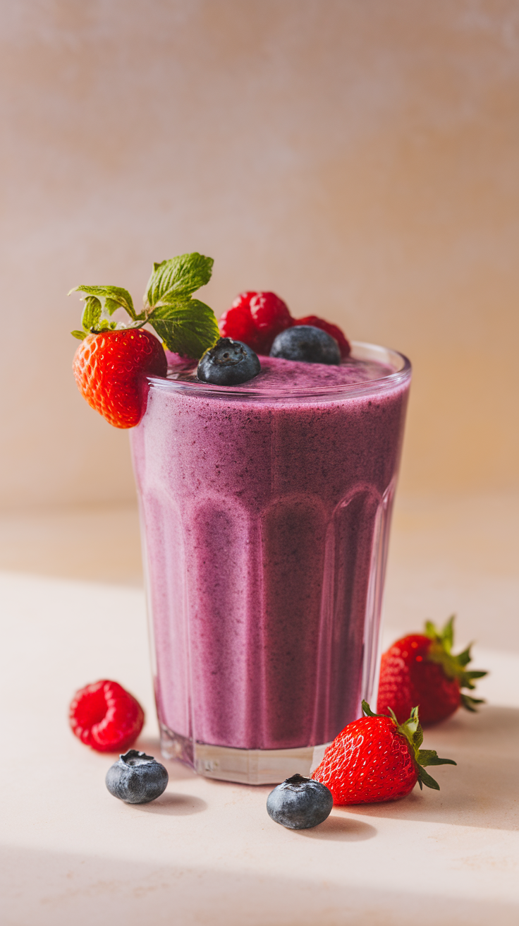 Balanced Smoothie That Feels Good Without Overthinking It - berry smoothie glass