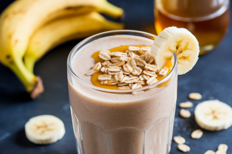 Banana Oat Smoothie That Feels Like a Real Breakfast - banana oat smoothie glass