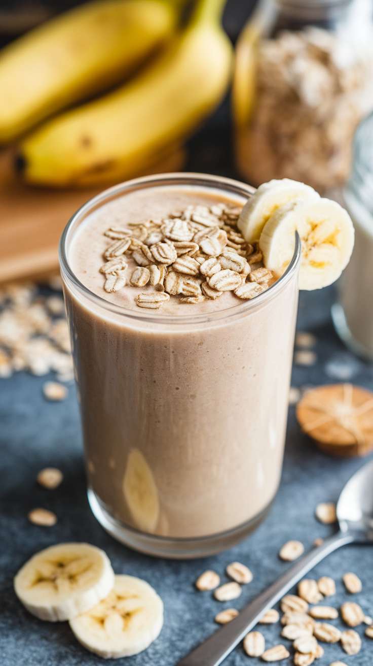Banana Oat Smoothie That Feels Like a Real Breakfast - banana oat smoothie jar