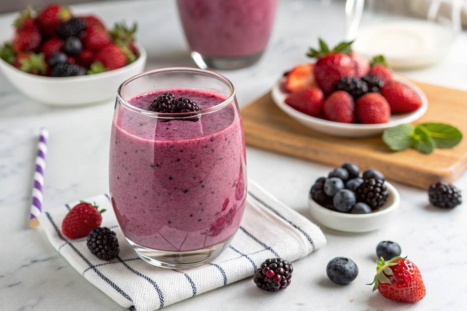 Basic Smoothie Recipe That Is Anything But Boring - berry smoothie glass