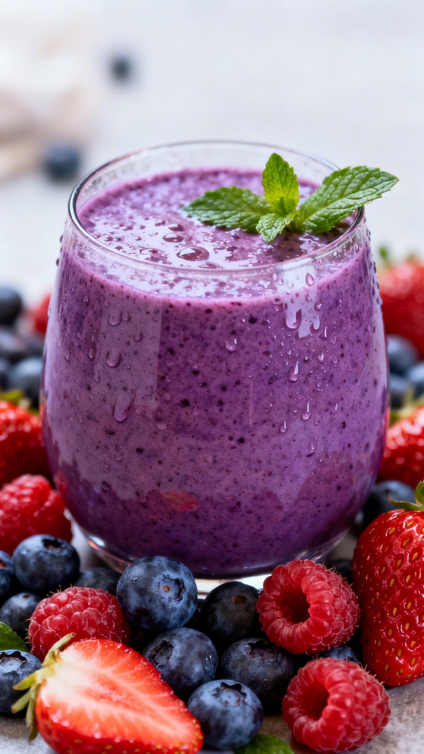 Berry Smoothie That Feels Light but Still Satisfying - berry smoothie glass