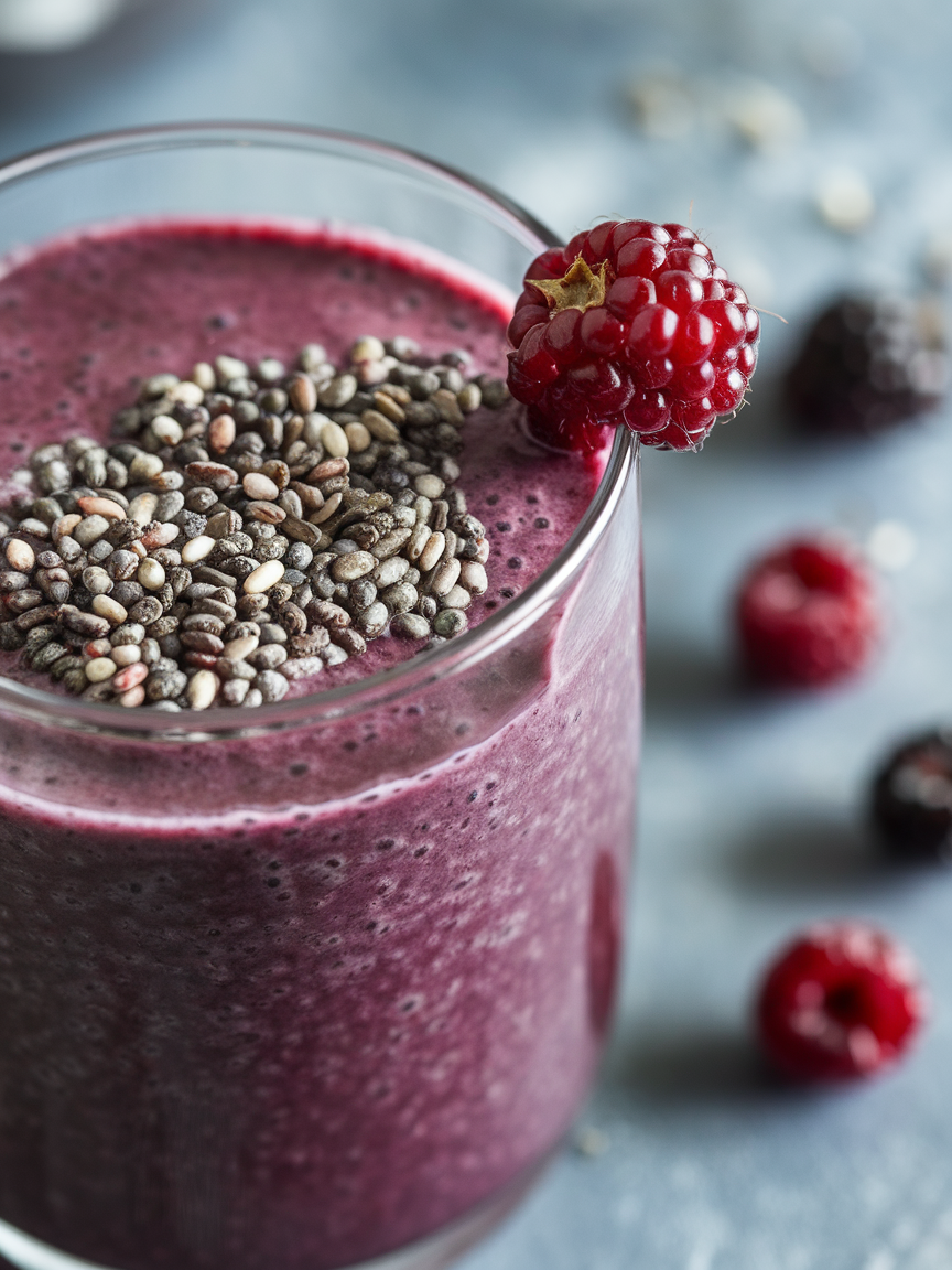 Blackberry Chia Smoothie for a Simple Antioxidant Breakfast - blackberry chia smoothie ingredients