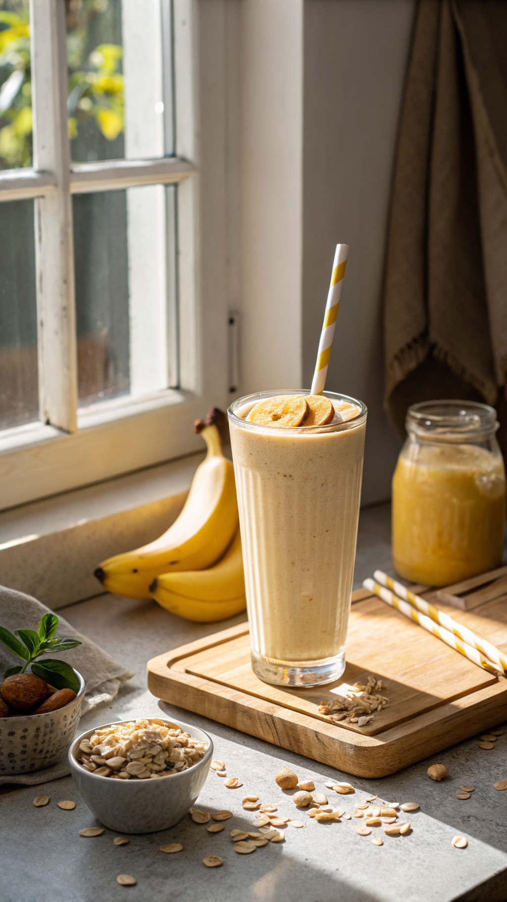 Breakfast Smoothie with Banana and Oats That Keeps You Full for Hours - banana oat smoothie