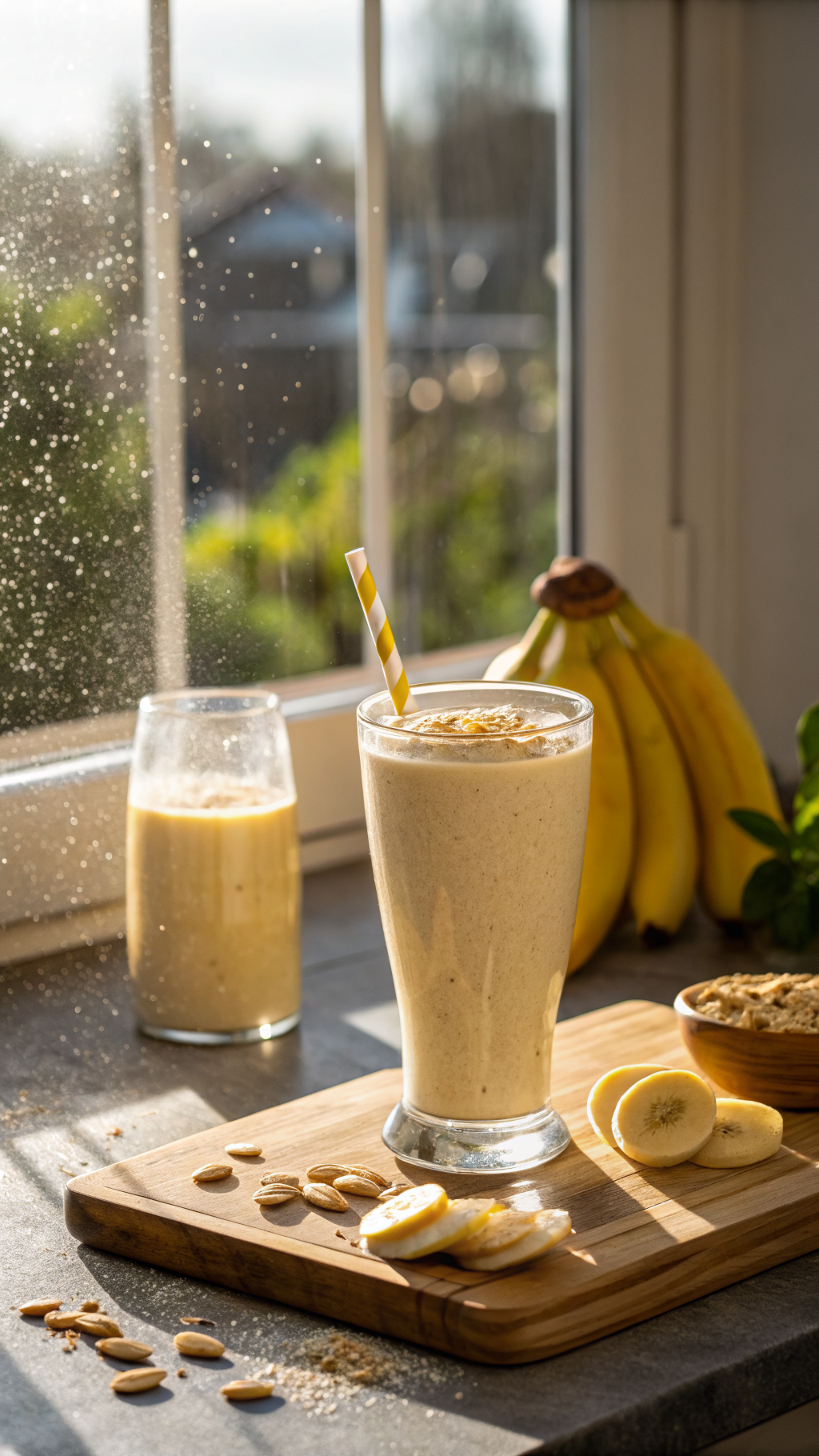 Breakfast Smoothie with Banana and Oats That Keeps You Full for Hours - banana oat smoothie