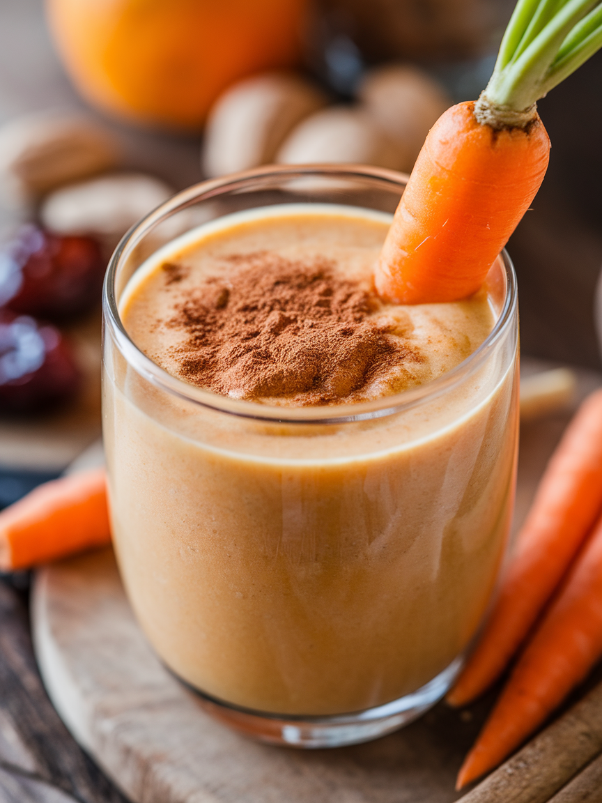 Carrot Cake Smoothie With Greek Yogurt That Tastes Like Dessert - carrot cake smoothie blender