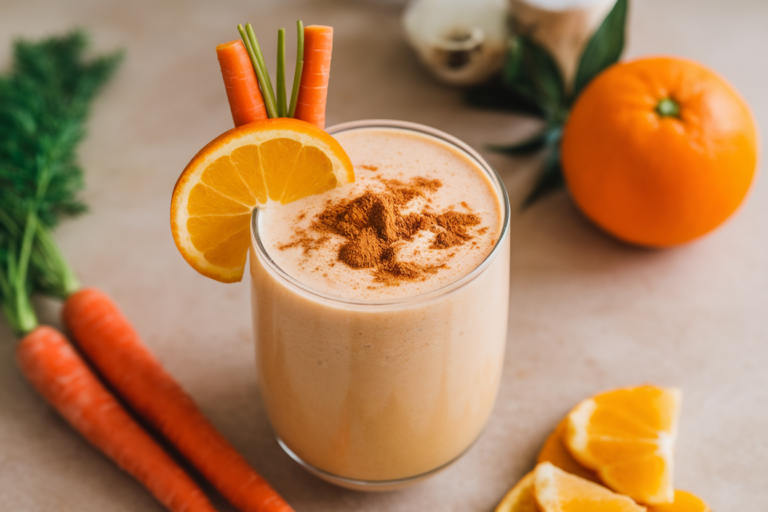 Carrot Cake Smoothie With Greek Yogurt That Tastes Like Dessert - carrot cake smoothie glass