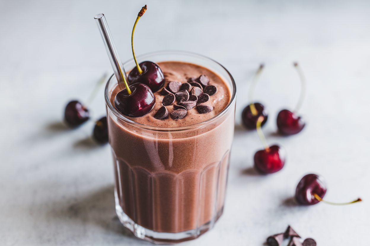 Chocolate Cherry Protein Smoothie for a Sweet, High-Protein Snack - chocolate cherry smoothie