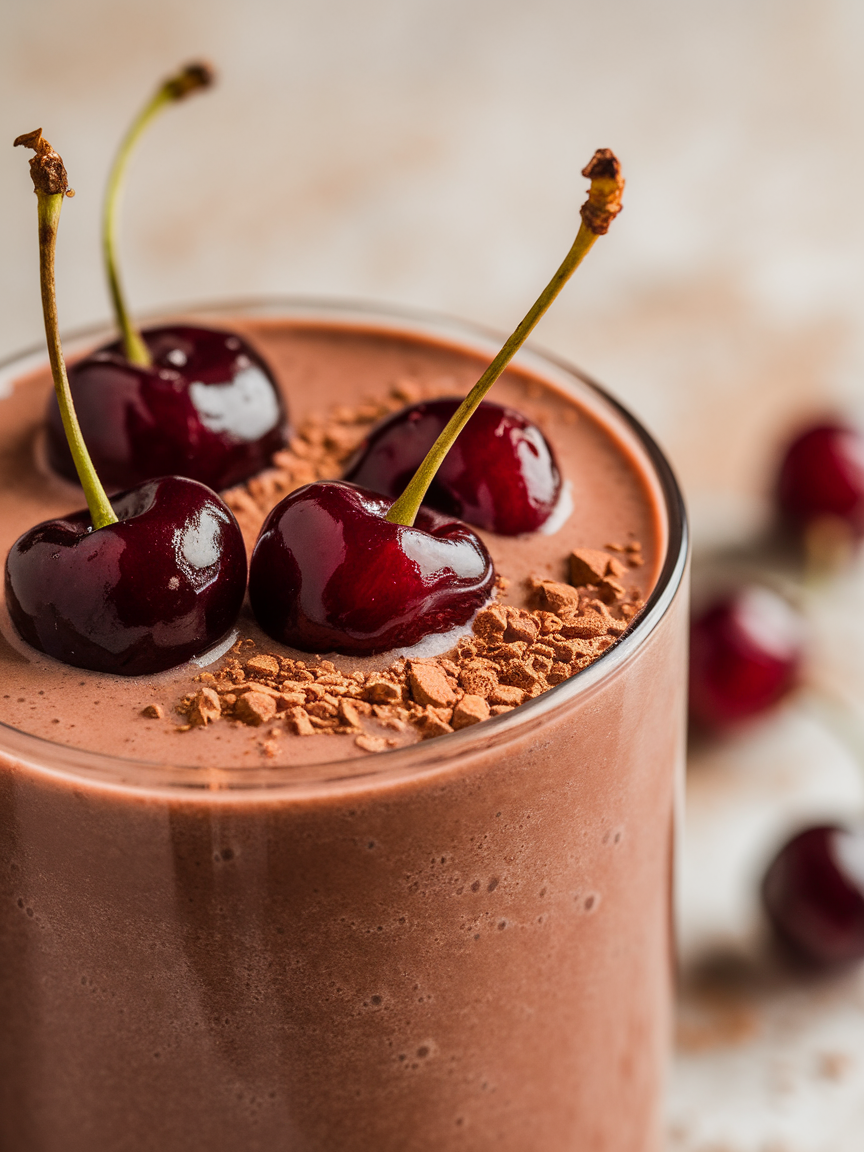 Chocolate Cherry Protein Smoothie for a Sweet, High-Protein Snack - chocolate cherry smoothie