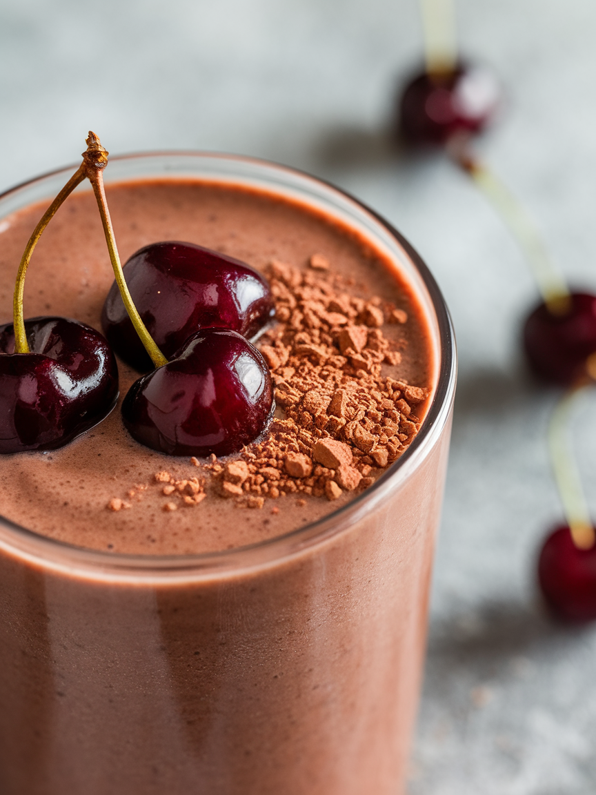 Chocolate Cherry Protein Smoothie for a Sweet, High-Protein Snack - chocolate cherry smoothie