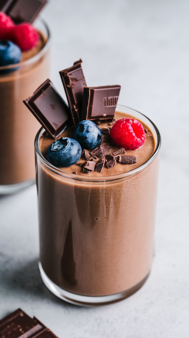 Chocolate Dessert Smoothie for Serious Sweet Craving Days - chocolate dessert smoothie