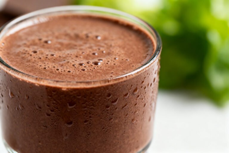 Chocolate Protein Smoothie That Feels More Like Dessert Than a Shake - chocolate protein smoothie glass