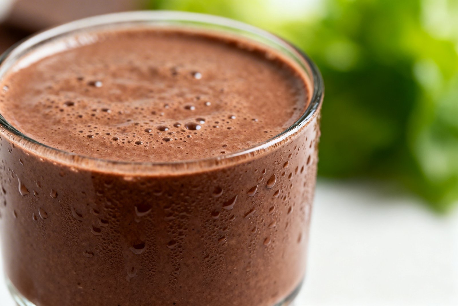 Chocolate Protein Smoothie That Feels More Like Dessert Than a Shake - chocolate protein smoothie glass