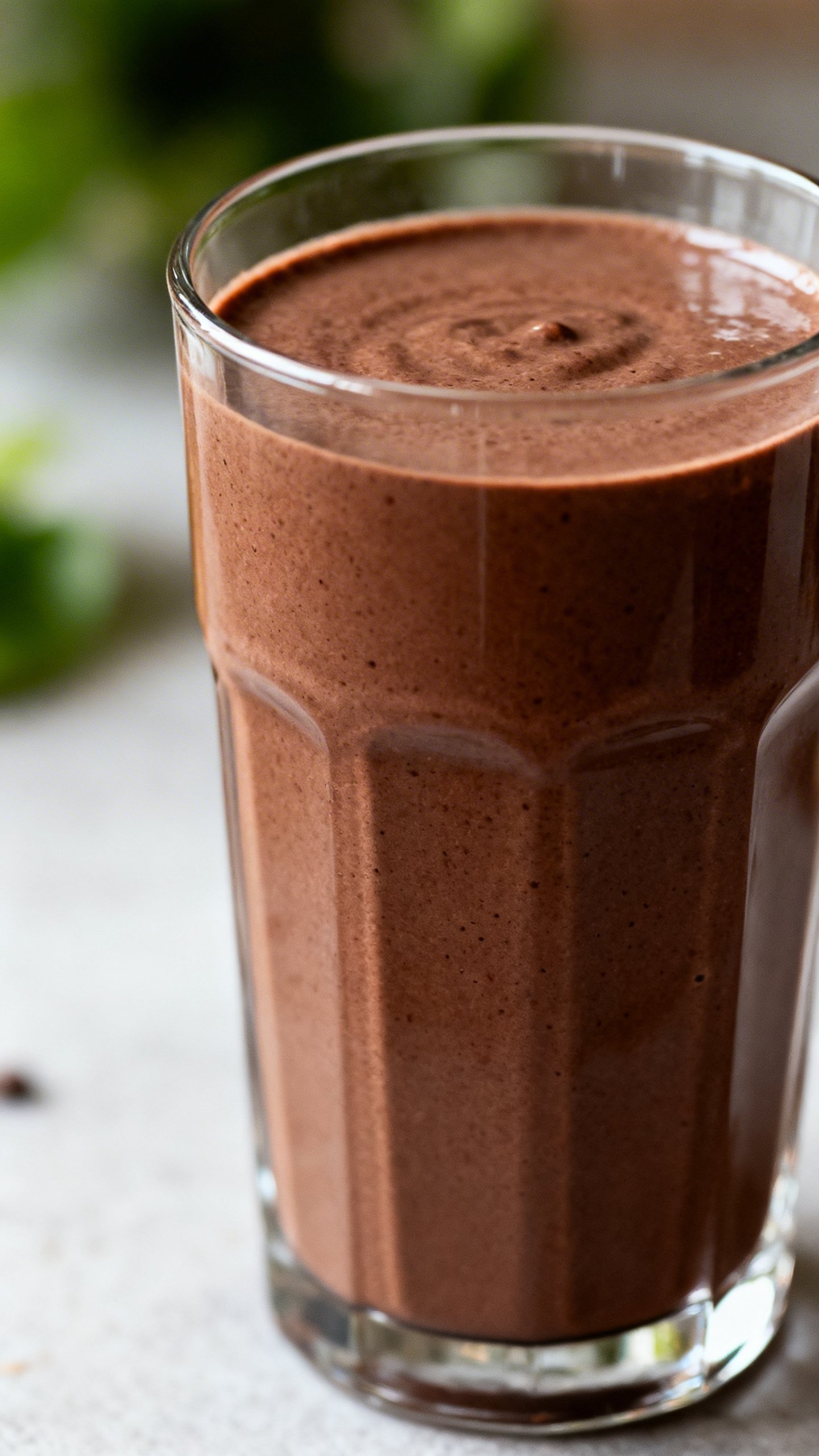 Chocolate Protein Smoothie That Feels More Like Dessert Than a Shake - chocolate protein smoothie glass