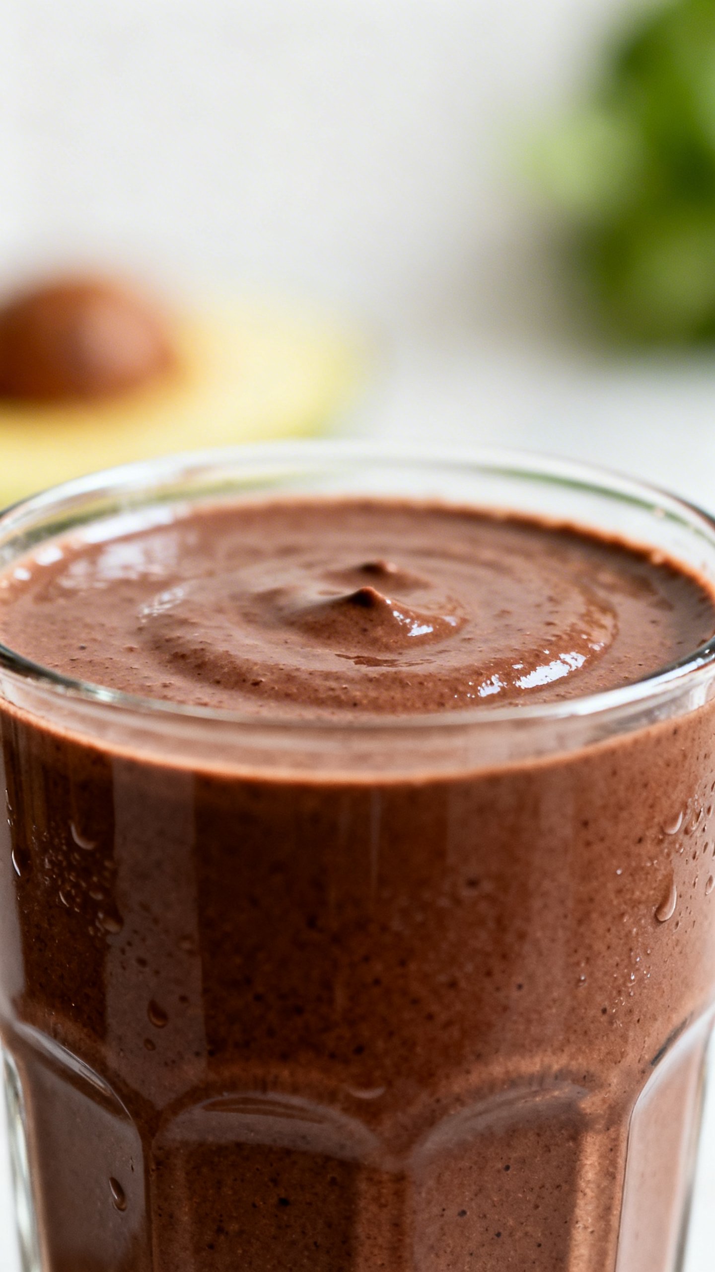 Chocolate Protein Smoothie That Feels More Like Dessert Than a Shake - chocolate protein smoothie glass