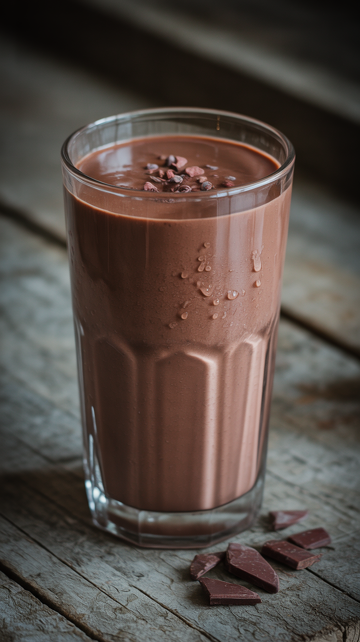 Chocolate Smoothie That Hits Every Time - chocolate smoothie glass