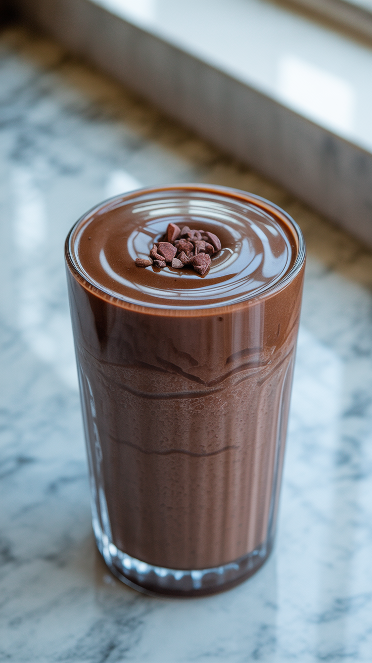 Chocolate Smoothie That Hits Every Time - chocolate smoothie glass
