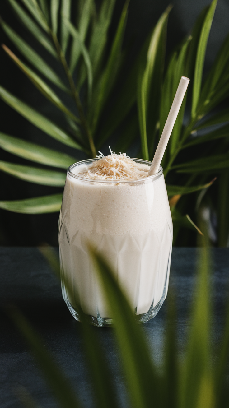 Coconut Smoothie for Hot Days When You Want Something Light - coconut smoothie glass