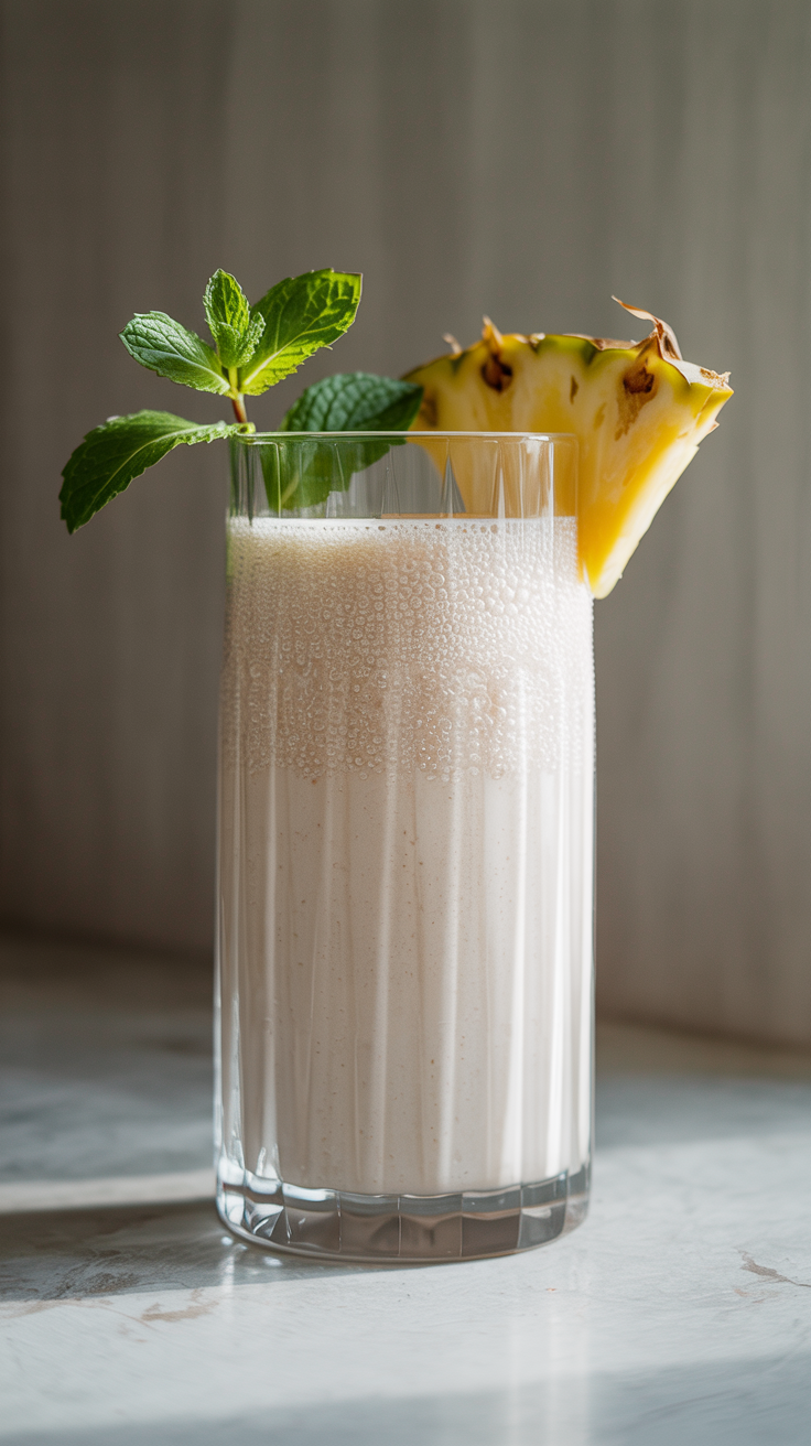 Coconut Smoothie That’s Light and Creamy - coconut smoothie glass