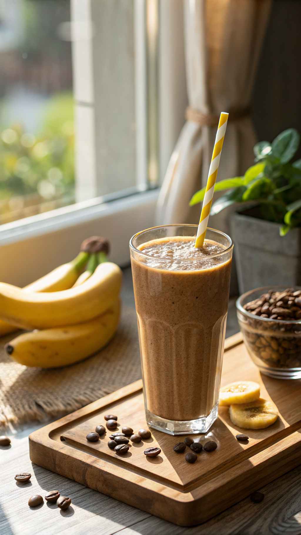 Coffee Banana Smoothie Recipe for Mornings When You Need Both Breakfast and Caffeine - coffee banana smoothie jar