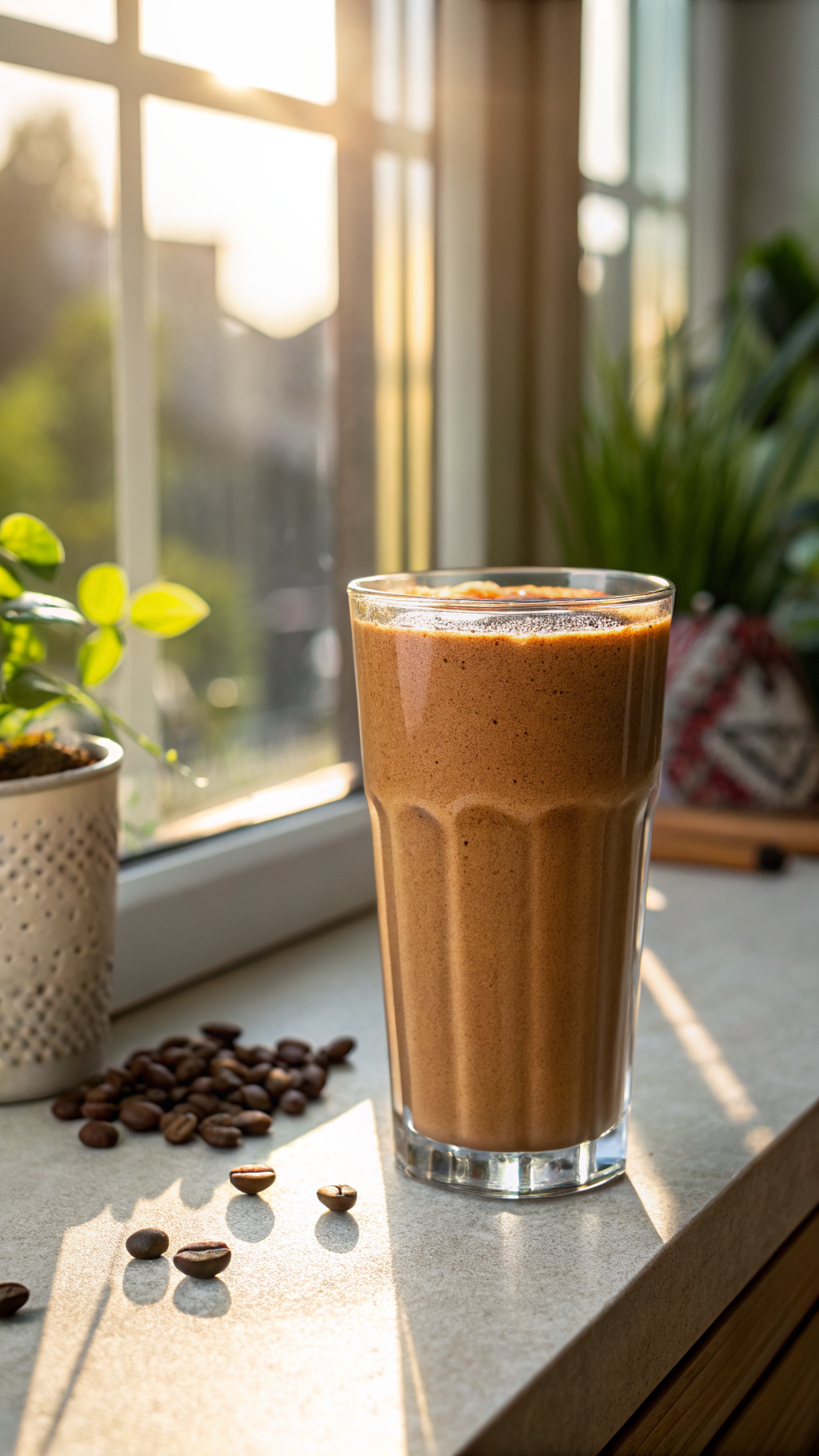 Coffee Protein Smoothie Recipe for Mornings That Need Extra Help - coffee protein smoothie glass