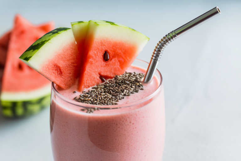 Cooling Smoothie for Days When It’s Too Hot to Eat - watermelon smoothie glass