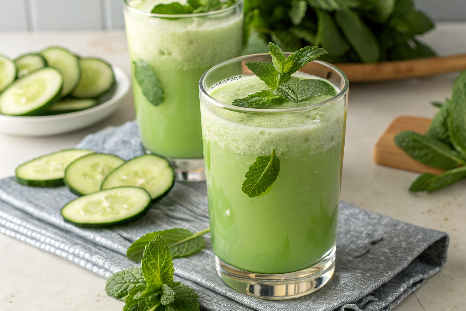 Cucumber Mint Juice Recipe That Tastes Like Spa Day in a Glass - cucumber mint juice glass