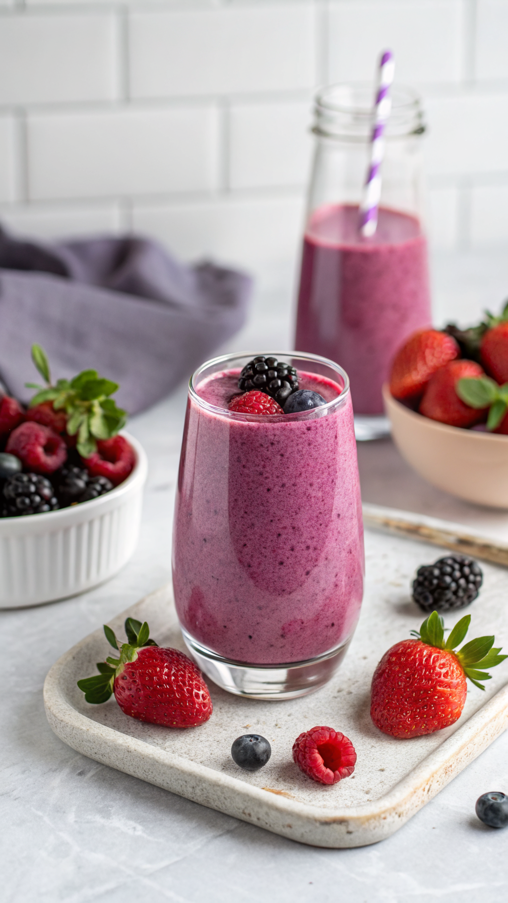 Dairy-free Smoothie Recipe - No Yoghurt, No Milk - berry smoothie glass