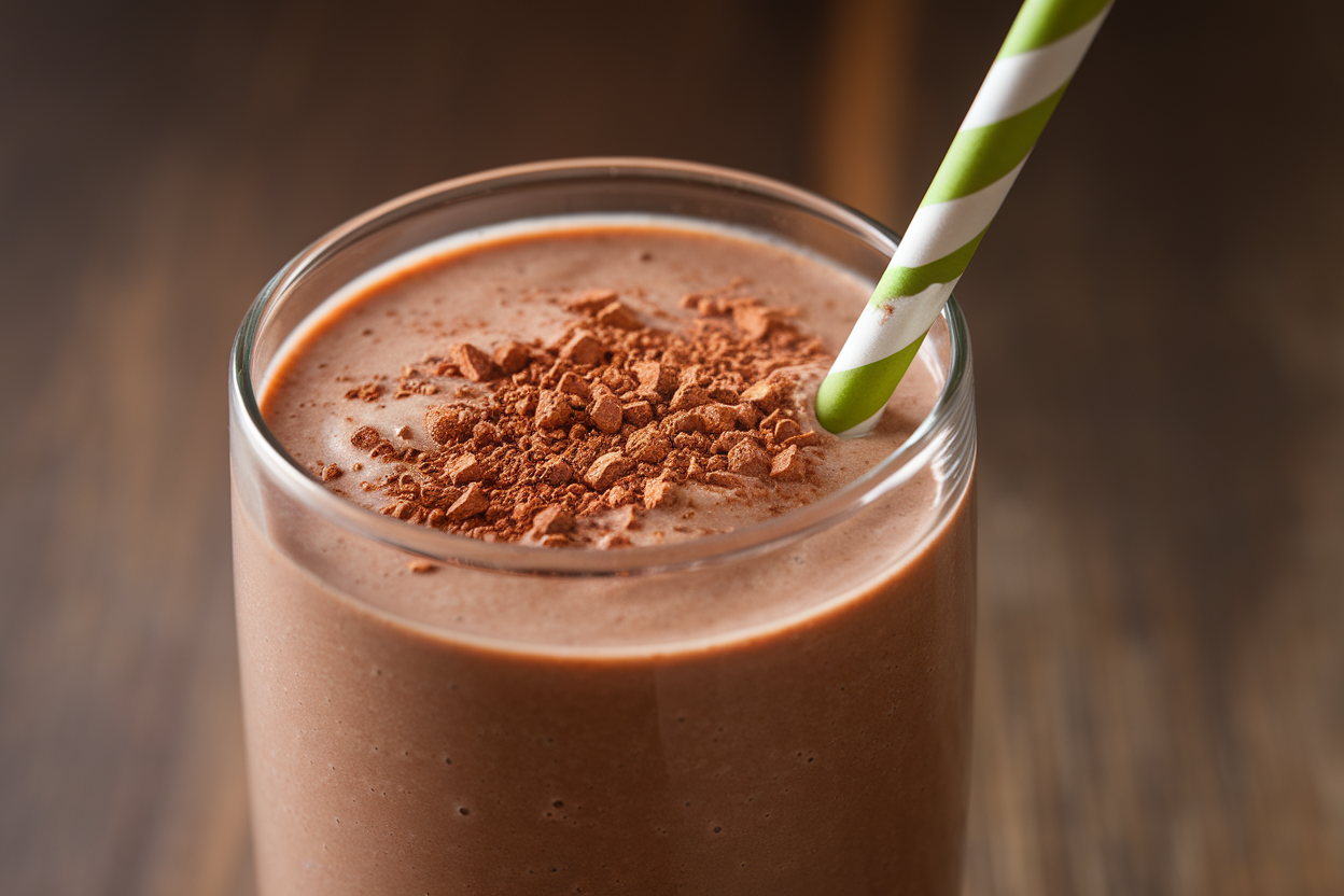 Dessert Smoothie That Feels a Little Too Good for Breakfast - chocolate smoothie glass