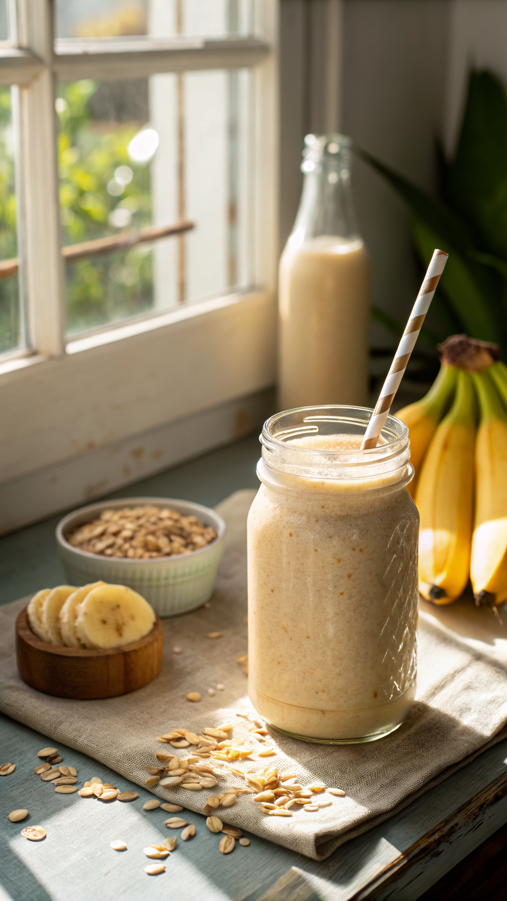Easy Banana Oat Breakfast Smoothie Recipe That’s So Satisfying - banana oat smoothie