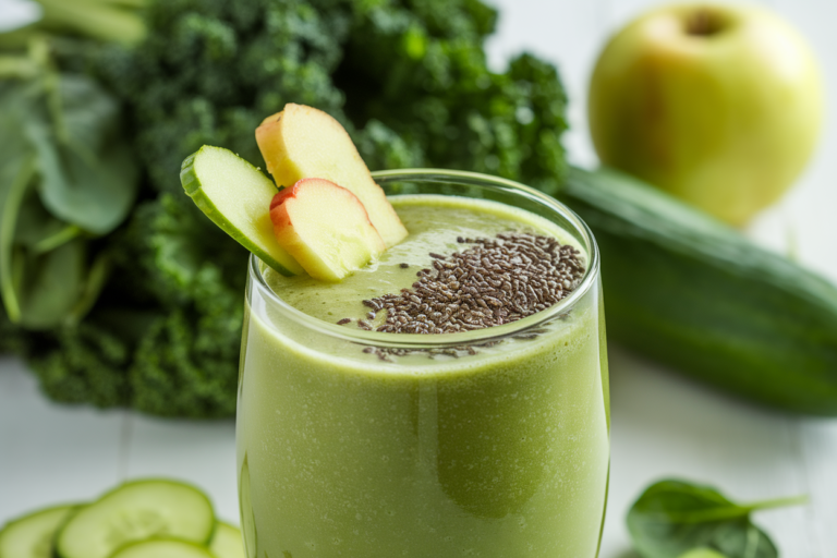 Easy Green Smoothie for a Calm Start to the Day - green smoothie glass