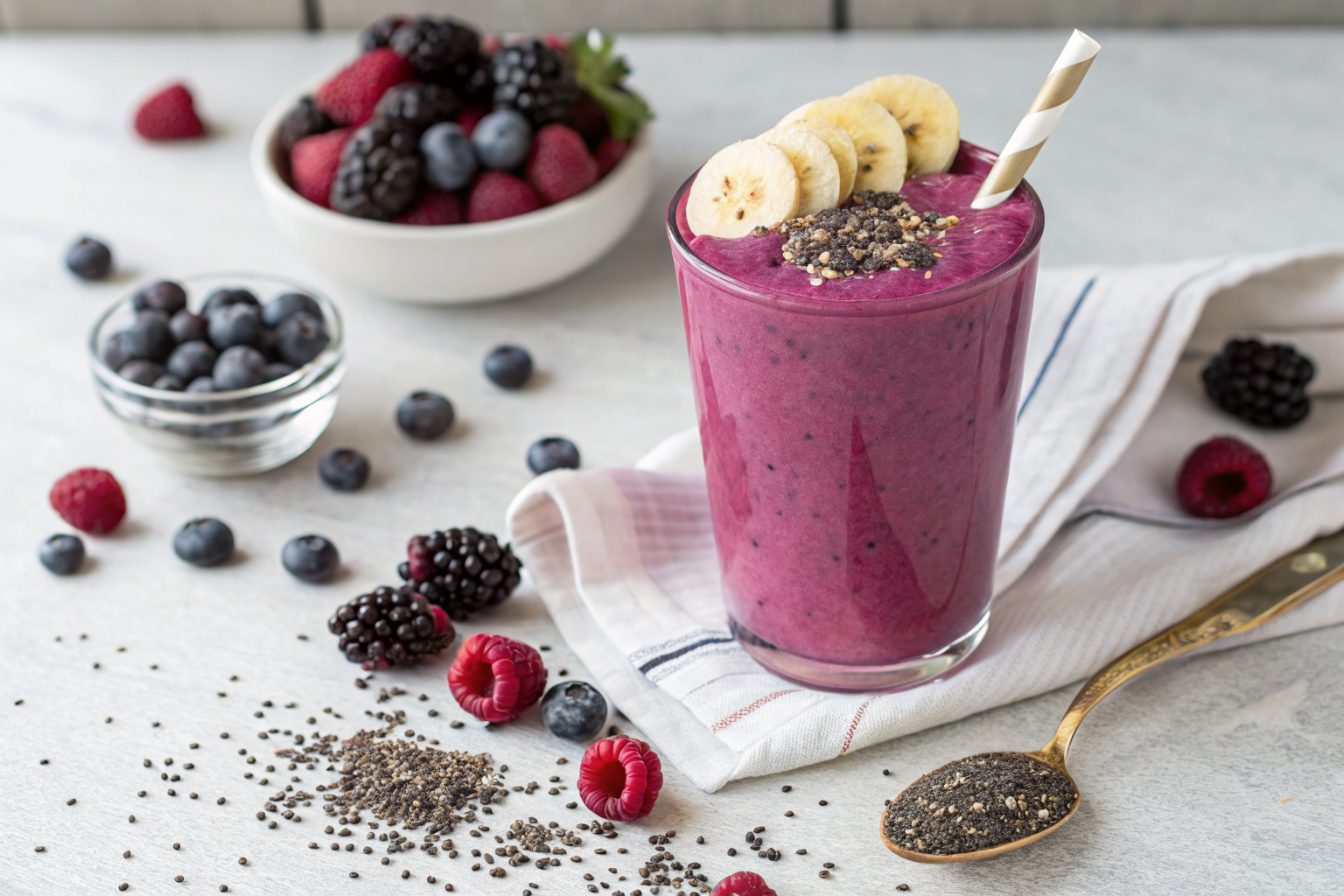 Easy Healthy Smoothie You Can Make Every Single Day - berry banana smoothie