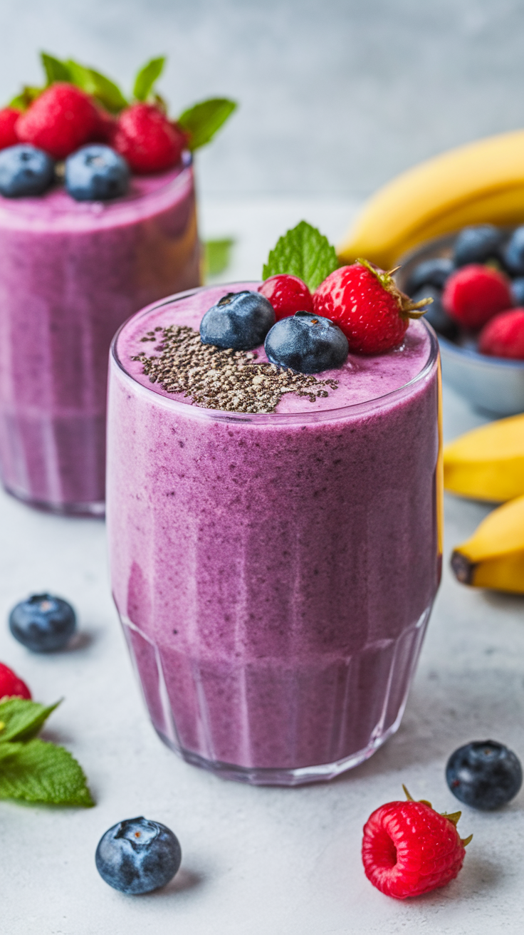 Easy Smoothie Recipe You Can Make Without Measuring Anything - banana berry smoothie