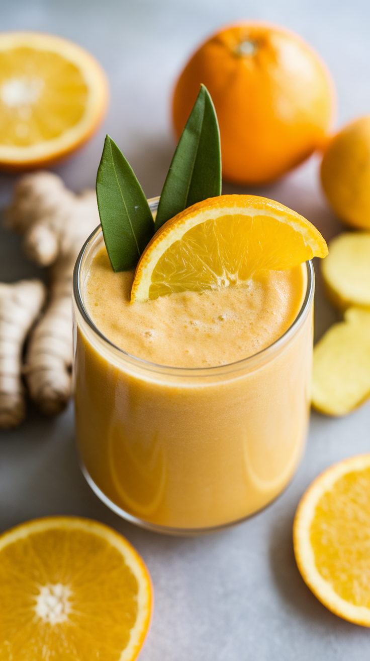 Energy Smoothie Without Coffee That Still Wakes You Up - citrus ginger smoothie