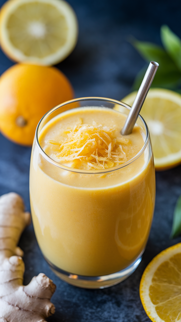 Energy Smoothie Without Coffee That Still Wakes You Up - citrus ginger smoothie