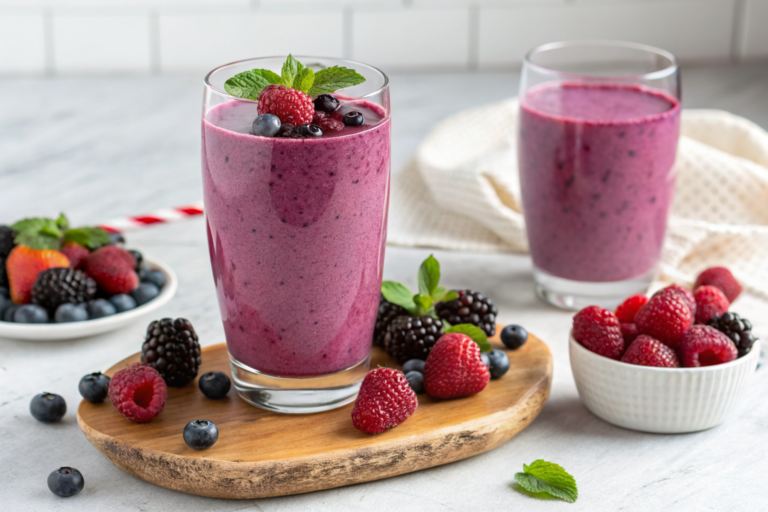Feel Good Smoothie That Is Simple but Hits the Right Spot - berry smoothie glass